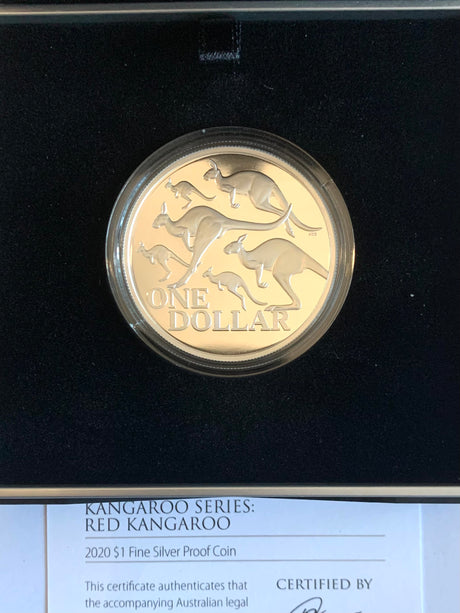 2020 $1 Silver Proof Coin. Kangaroo Series. Red Kangaroo