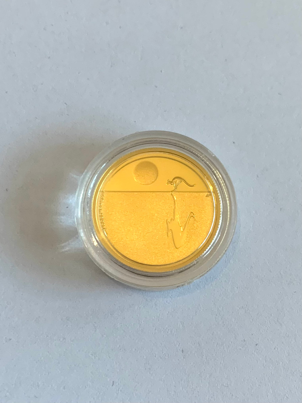 2017 $25 Gold Proof Coin. Kangaroo At Sunset. 1/5oz