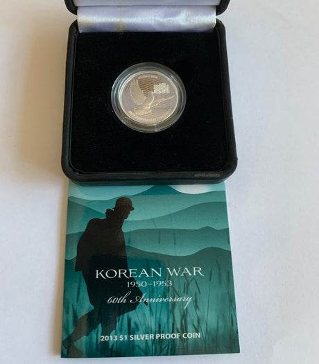 2013 $1 Silver Proof Coin. Korean War 60th Anniversary