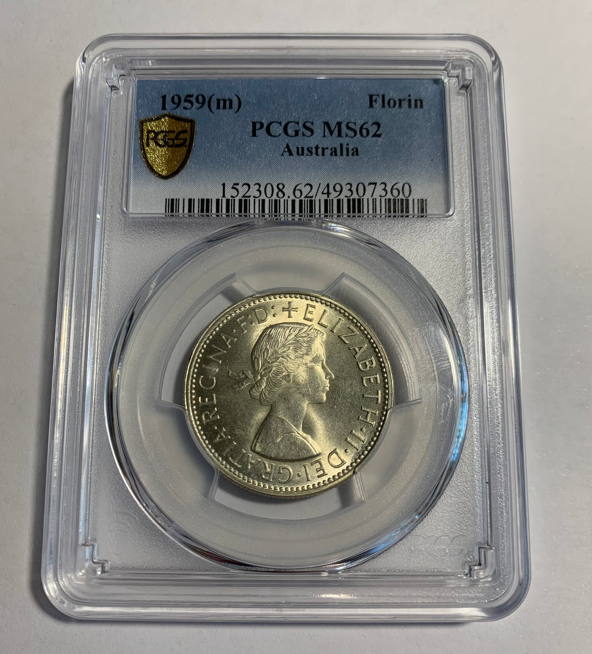 1959(m) Australian Florin. PCGS MS62