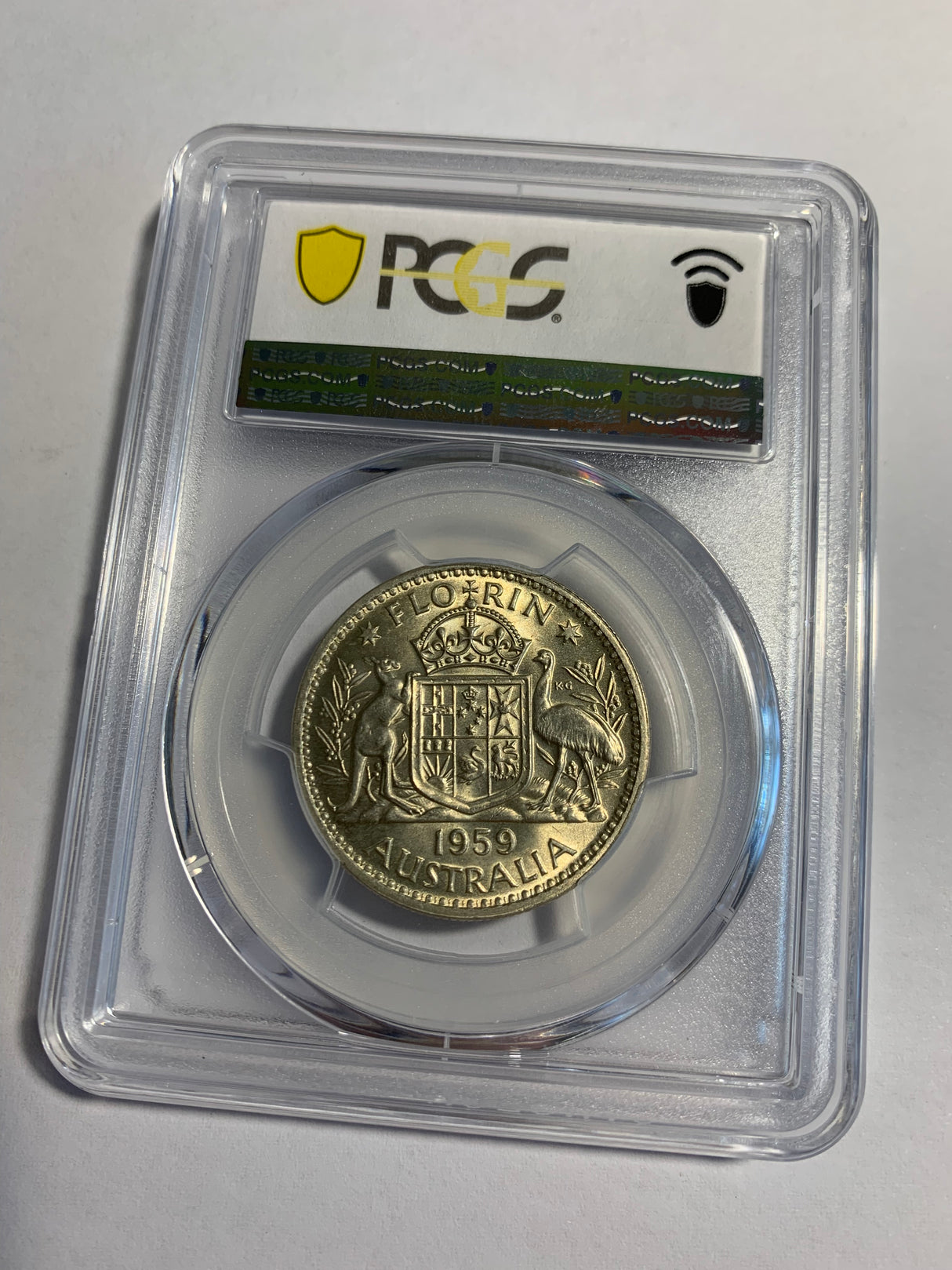 1959(m) Australian Florin. PCGS MS62