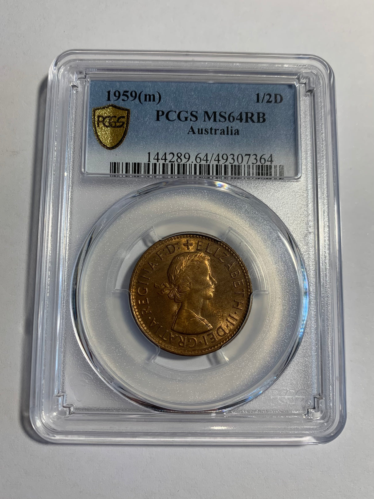 1959(m) Australian Halfpenny. PCGS MS64RB