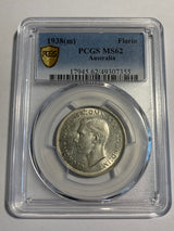 1938(m) Australian Florin. PCGS MS62