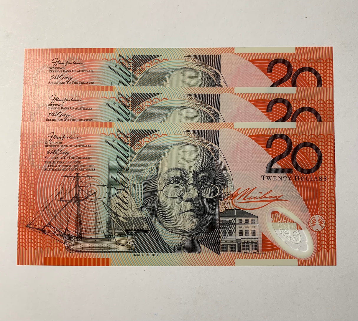 2002 $20 Last Prefix Banknote. Uncirculated. Run of 3. R420aF.