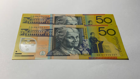 2004 $50 First Prefix Banknote. Uncirculated. Run of 2. R520b