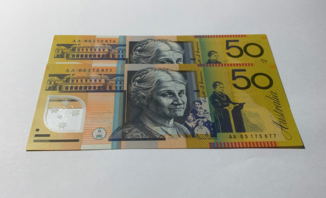 2005 $50 First Prefix Banknote. Uncirculated. Run of 2. R520cF