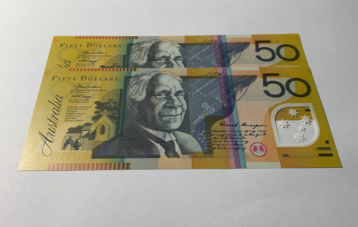 2005 $50 First Prefix Banknote. Uncirculated. Run of 2. R520cF