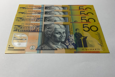 2005 $50 Last Prefix Banknote. Uncirculated. Run of 4. R520cL