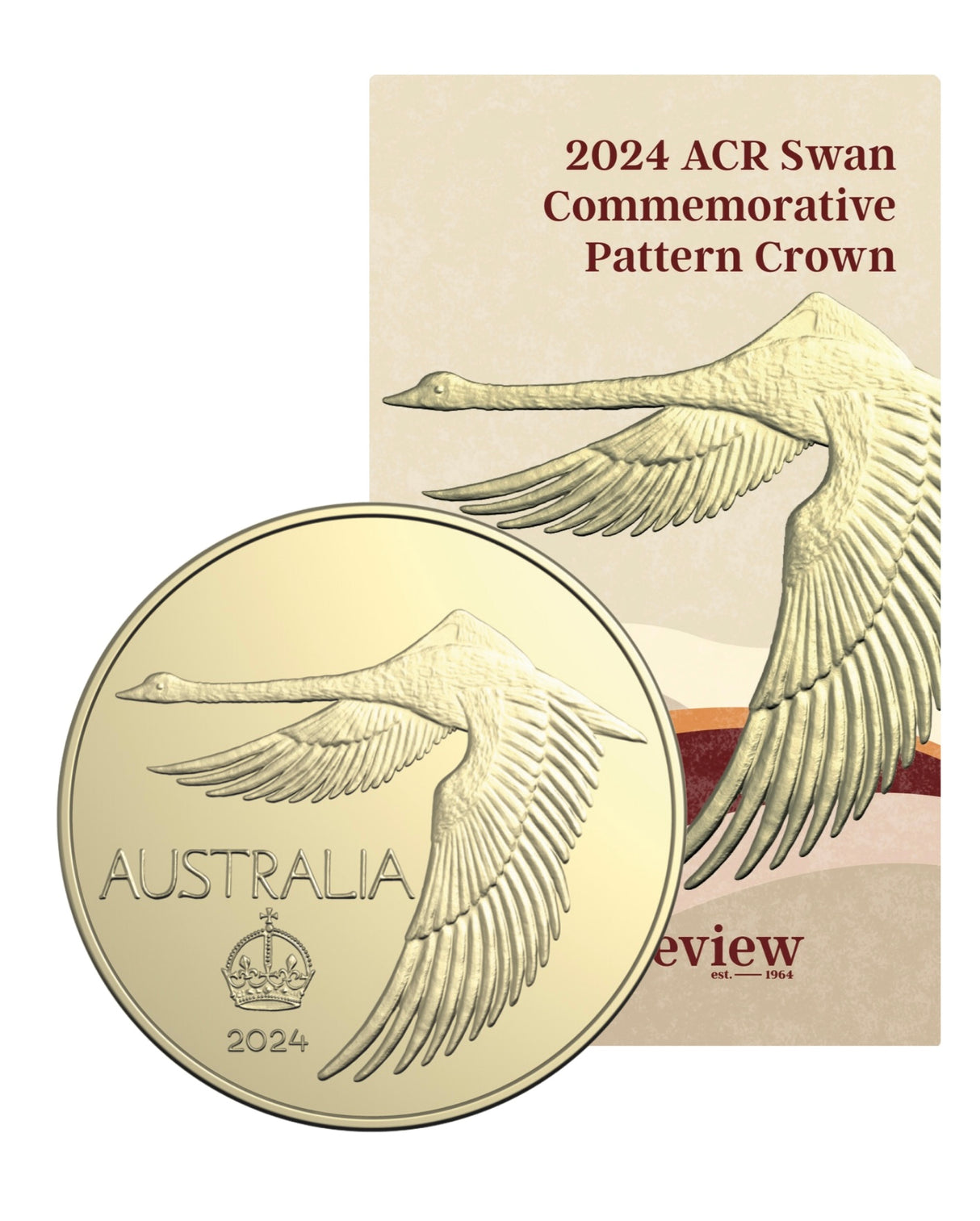 2024 Swan Dollar Pattern Crown (AlZnBr) Card (Not Legal Tender)