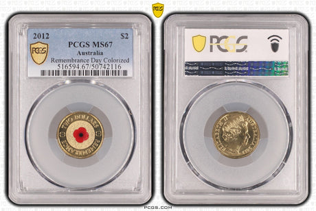 2012 $2 Red Poppy. Remembrance Day. PCGS MS67