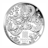 2024 50c 1/2oz Silver Proof Coin. Year of the Dragon.