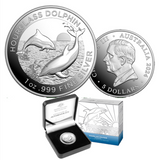 2024 $5 1oz High Relief Silver Proof Coin. Hourglass Dolphin. 1000 made.