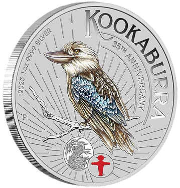 World Money Fair - Coin Show Special Australian Kookaburra 2025 1oz Silver Coloured Coin in Card