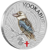 World Money Fair - Coin Show Special Australian Kookaburra 2025 1oz Silver Coloured Coin in Card