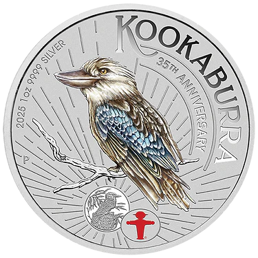 World Money Fair - Coin Show Special Australian Kookaburra 2025 1oz Silver Coloured Coin in Card