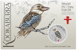 World Money Fair - Coin Show Special Australian Kookaburra 2025 1oz Silver Coloured Coin in Card