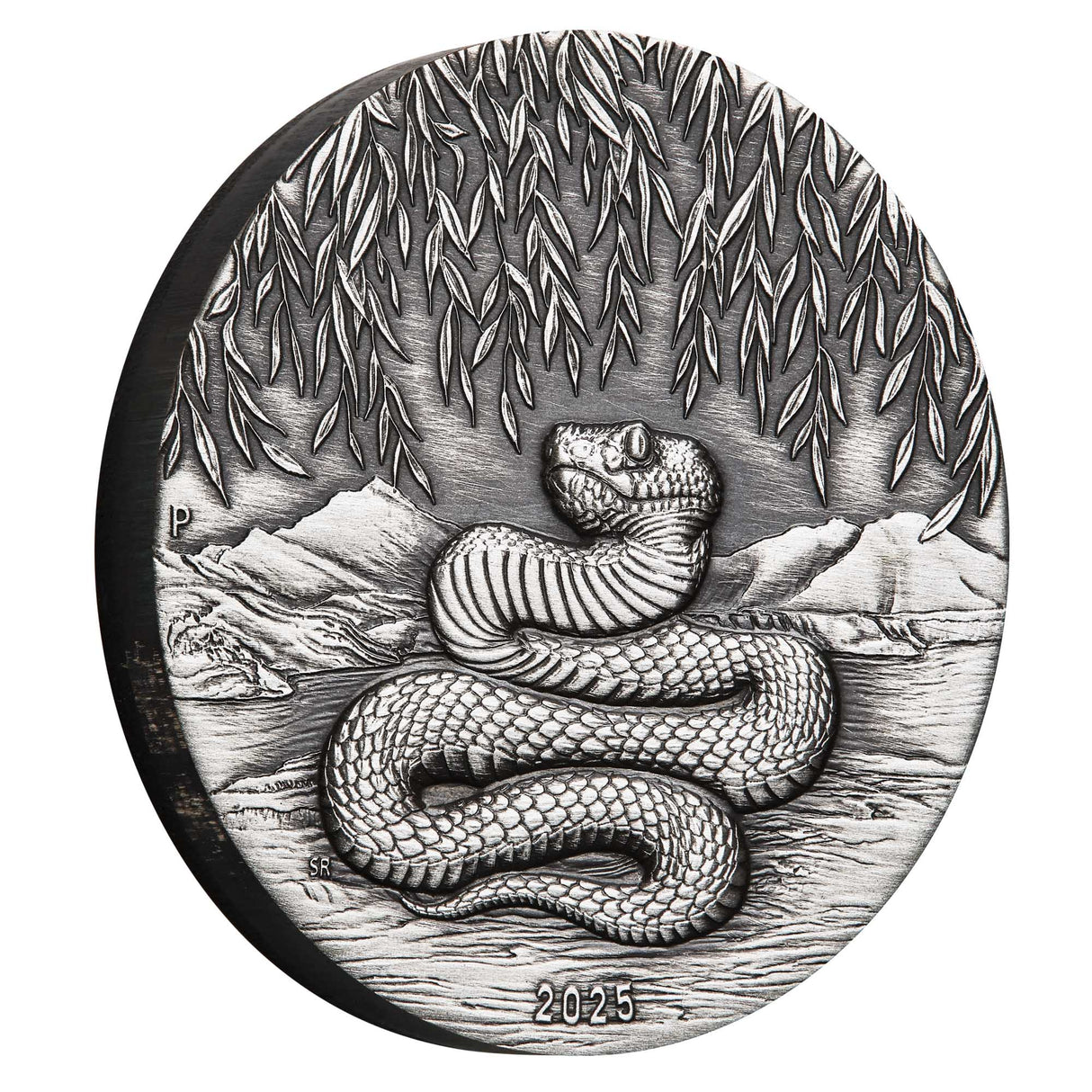 2025 Australian Lunar Series III Year of the Snake 2oz Silver Antiqued Coin