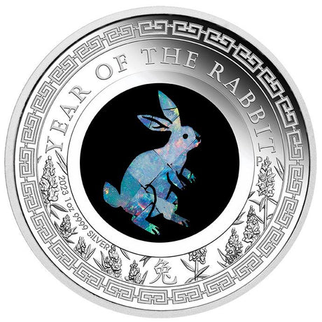 Australian Opal Lunar Series 2023 - Year of the Rabbit 1oz Silver Proof Coin