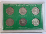 1966-1982 Australian 50c Coin Set Green. 6 Coin Set