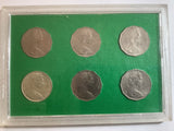 1966-1982 Australian 50c Coin Set Green. 6 Coin Set