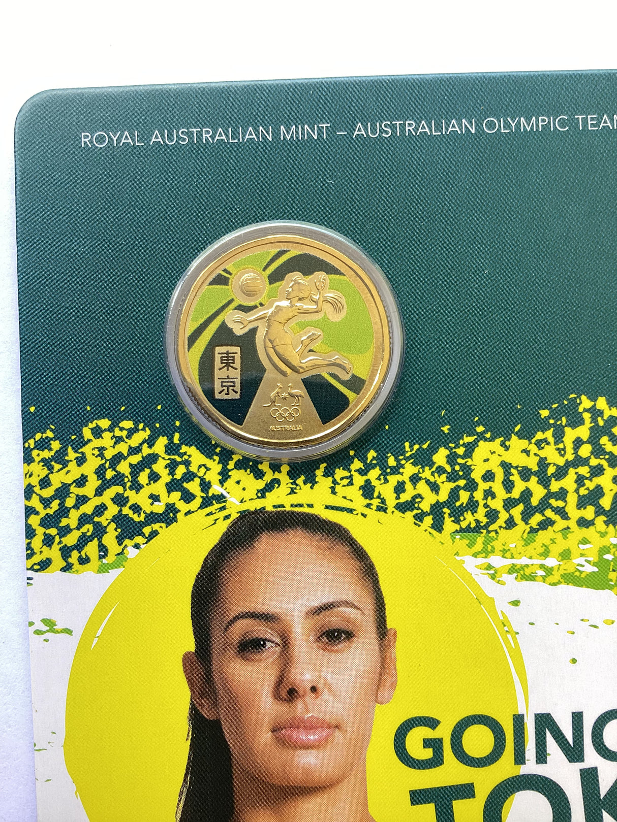 2020 $1 Coloured Frosted Uncirculated Coin. Australian Olympic Team. Tokyo.