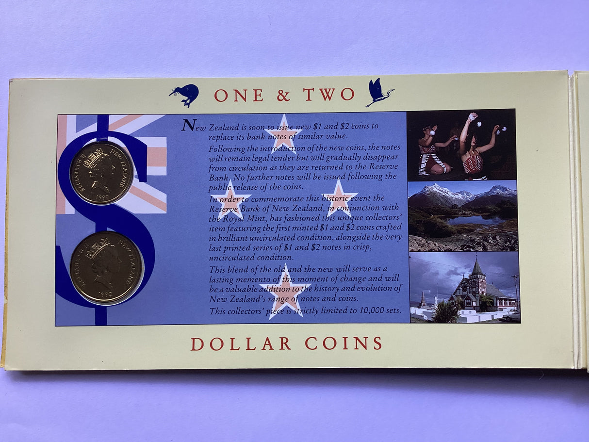 1990 New Zealand Coin and Note Set