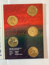 The Australian One Dollar Five coin set (has 1984, 1985, 1986, 1988, 1992). $1