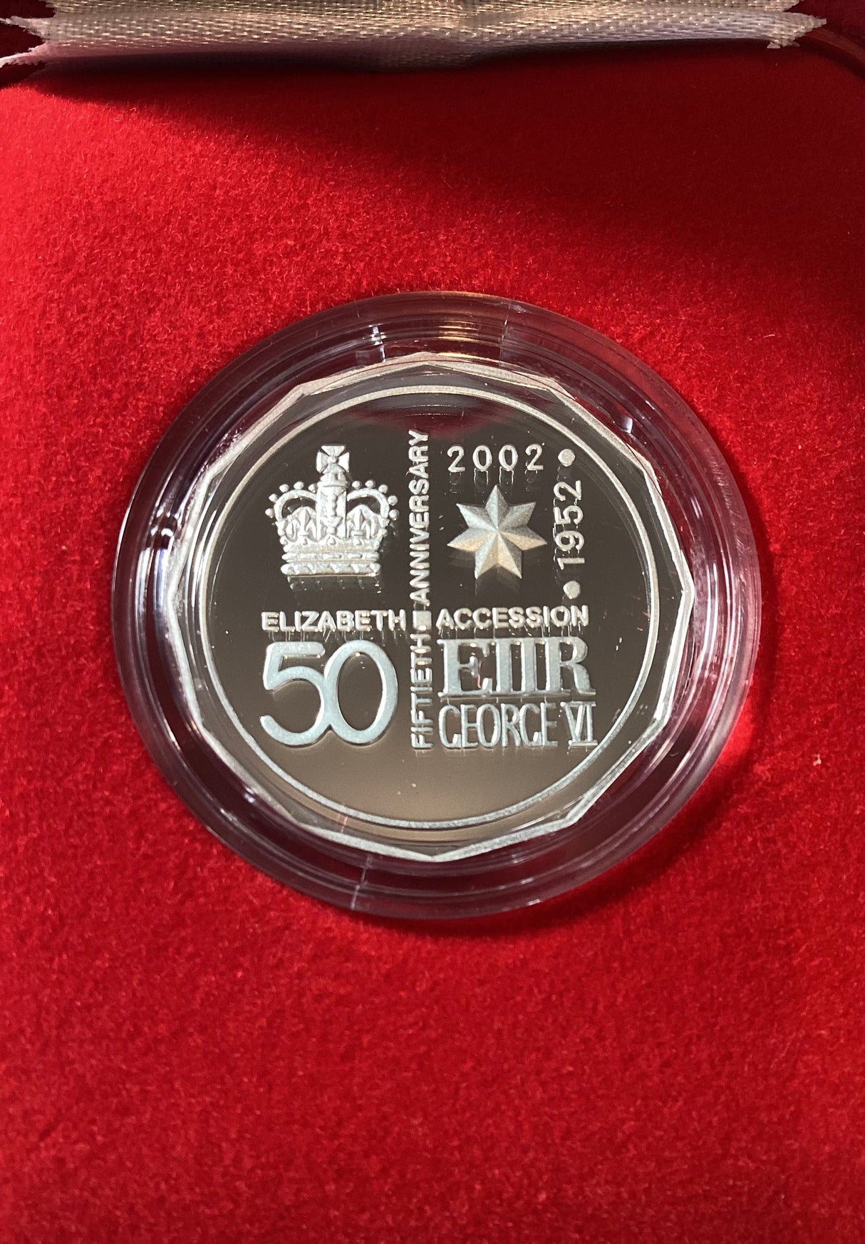 2002 50th Anniversary of Queen Elizabeth II Accession. 50c Silver Proof Coin