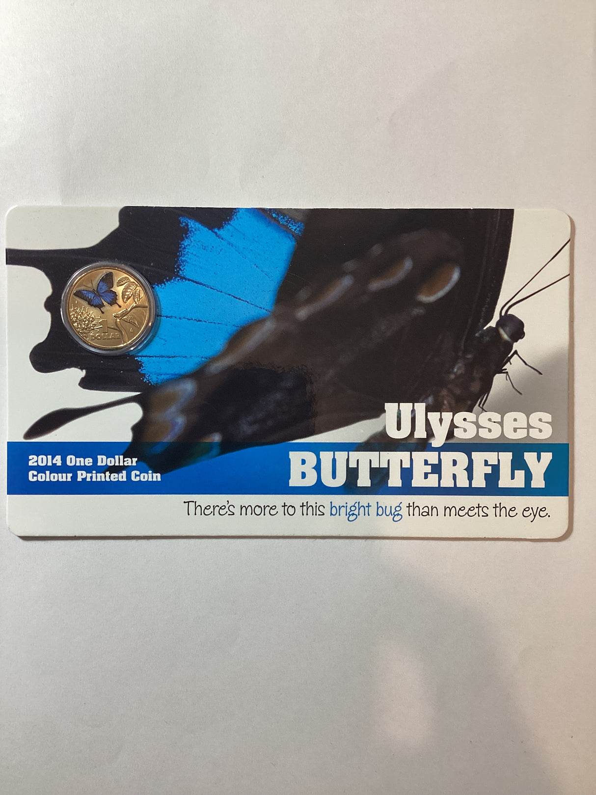 2014 $1 Ulysses Butterfly Colour Printed Coin