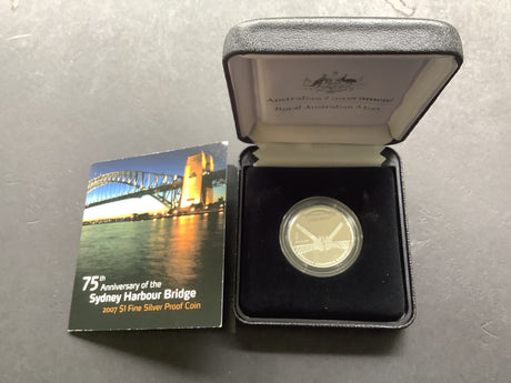 2007 75th Anniversary of the Sydney Harbour Bridge $1 Proof Coin.