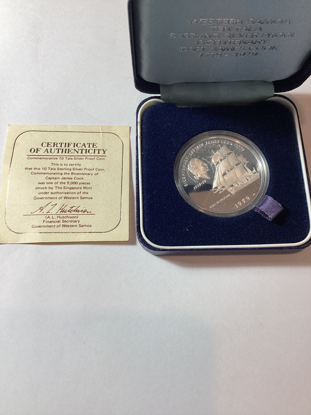 1979 $10 Silver Proof West Samoa Captain Cook  1779-1979