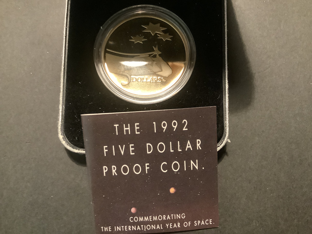 1992 5 Dollar Proof Coin Commemorating International Year of Space