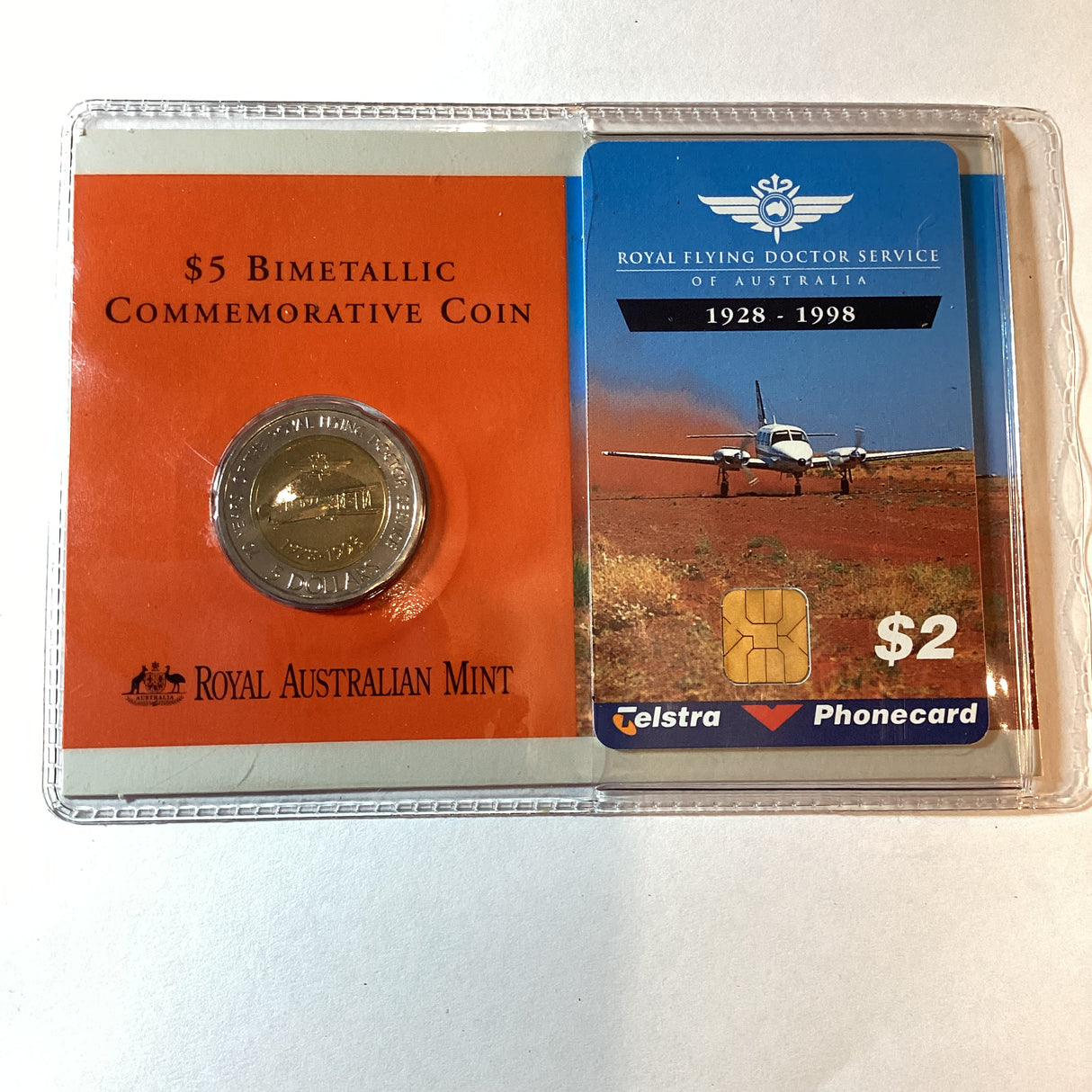 1998 $5 Bimetallic Commemorative Coin. Royal Flying Doctors