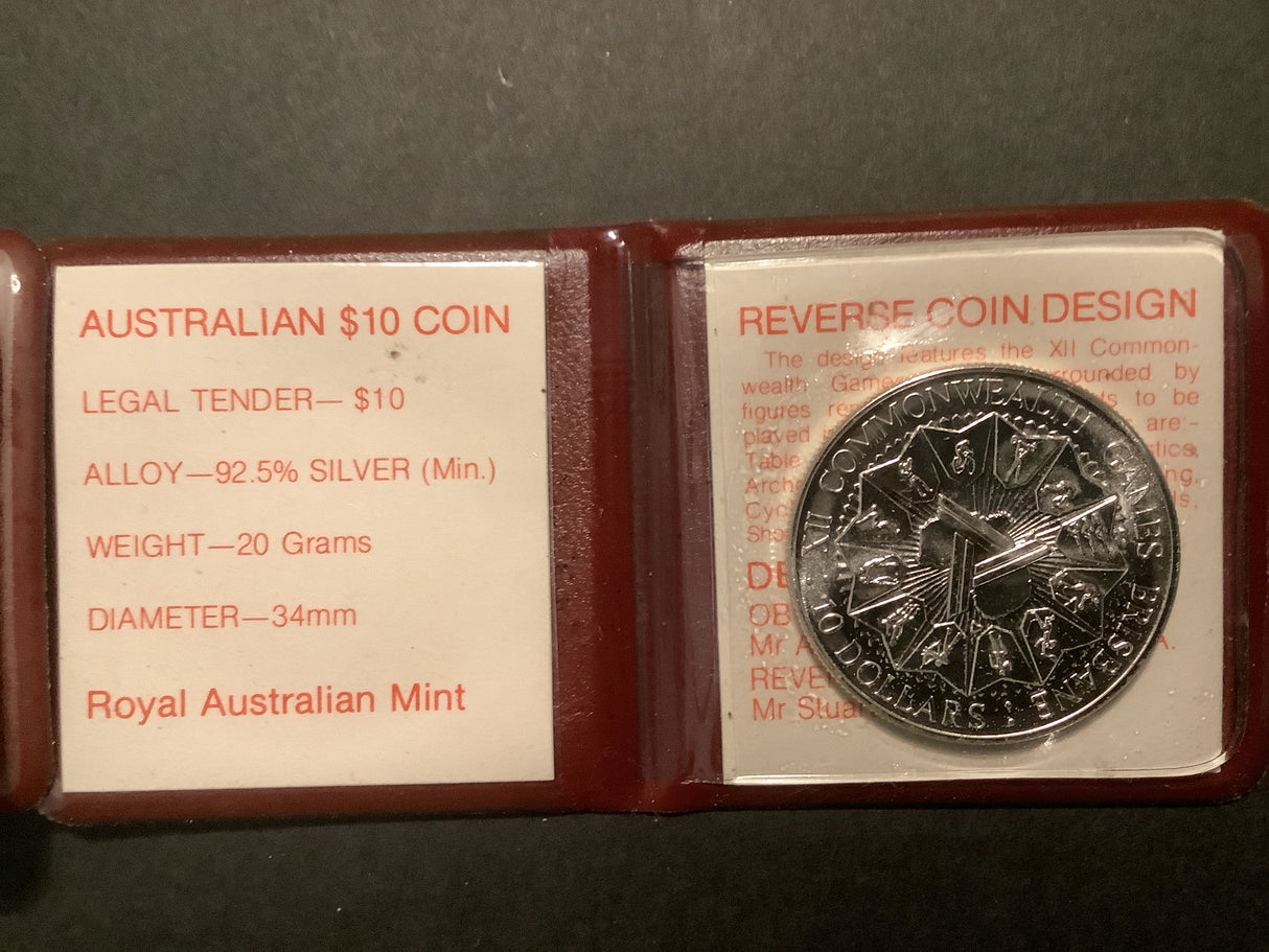 1982 $10 Brisbane XII Commonwealth Games Uncirculated Silver Coin