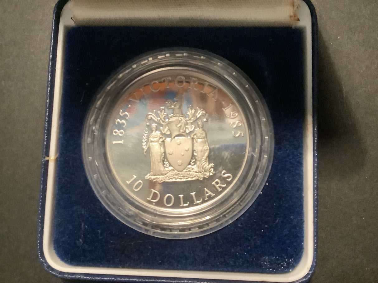 1985 10 Dollar Silver Proof. State Series: Victoria