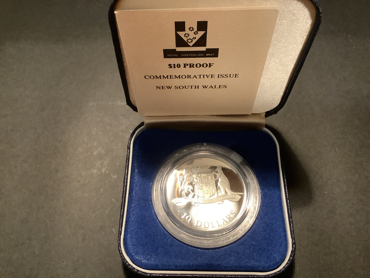 1987 $10 Silver Proof Coin. State Series: New South Wales