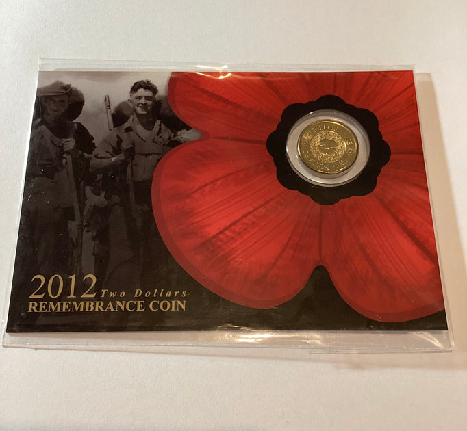 2012 $2 Remembrance Gold Poppy Downies Card | Ensleigh Coins