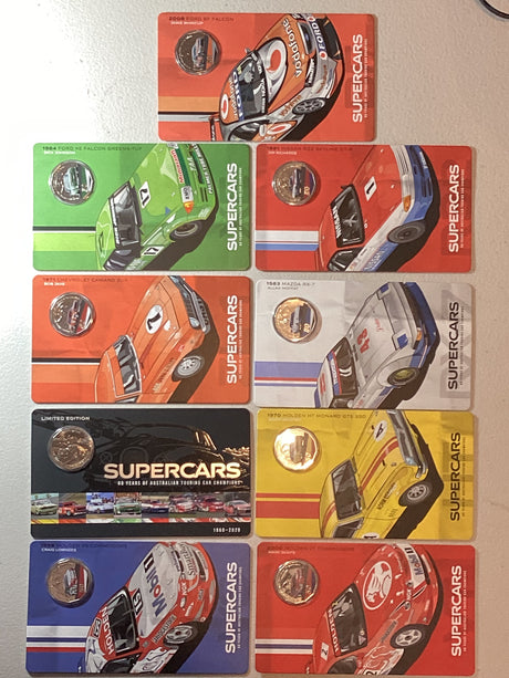 2020 RAM 60 Years of Supercars Uncirculated 50c Nine Coin Collection and Tin