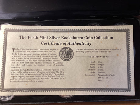 1990-2003 14 Coin Kookaburra Set.