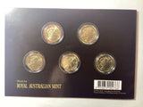 2014-2018 $1 First World War Centenary 5 Coin Set.