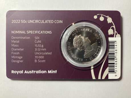 2022 Platinum Jubilee 50c Carded Coin