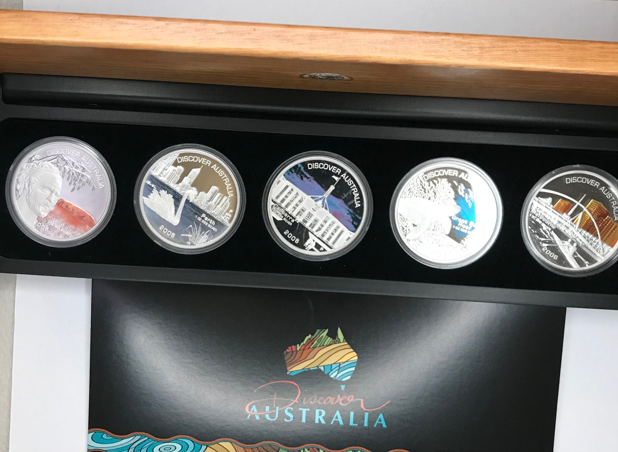 2006-2008 Discover Australia 15 Coin Silver Proof Set.