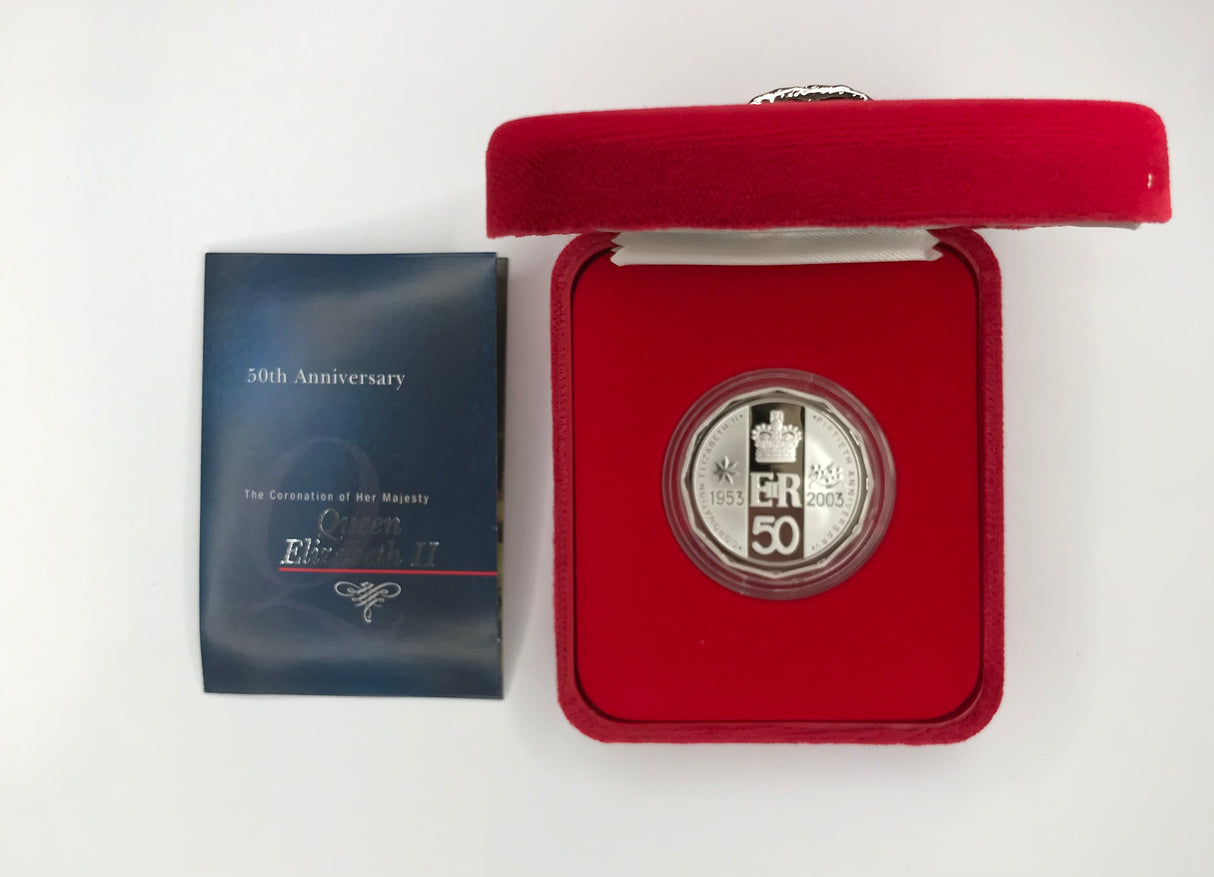 2003 50c 50th Anniversary of Elizabeth II Coronation Silver Proof Coin.