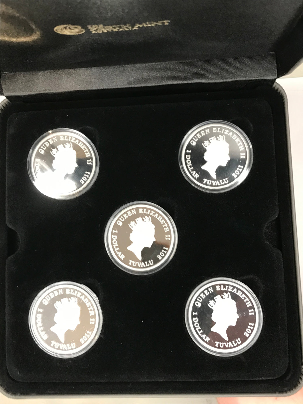 2011 Heroes and Villains 5 Coin Silver Set.