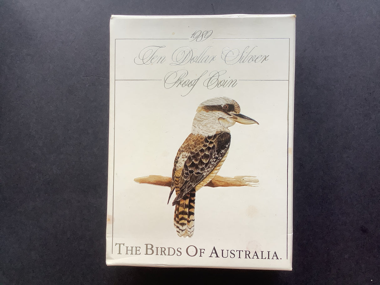 1989 $10 Silver Proof Birds of Australia Series Kookaburra