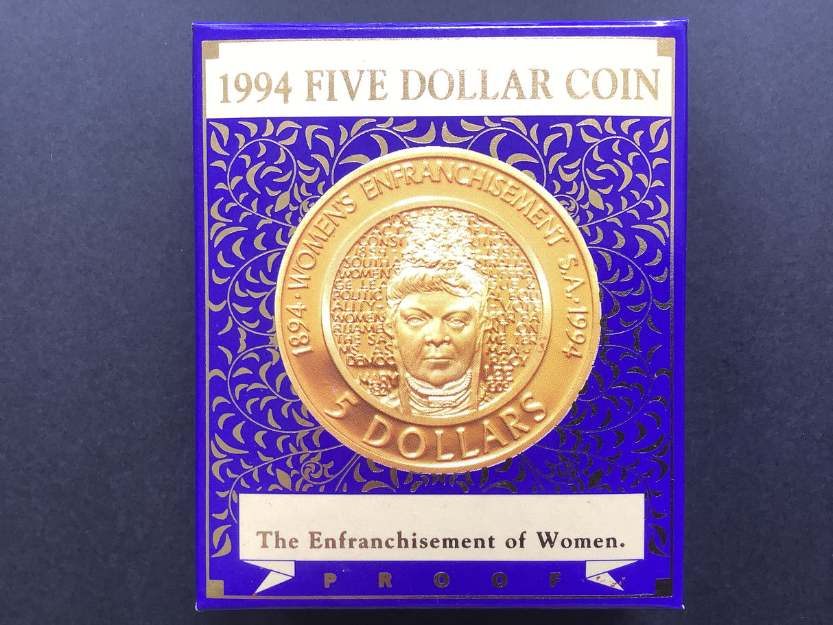 1994 $5 Proof Coin. The Enfranchisement of Women.