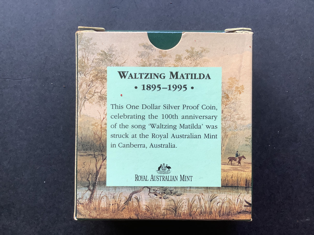 1995 $1 Silver Proof Coin. Waltzing Matilda.