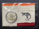 2003 $1 Silver Kangaroo Frosted Uncirculated Coin.