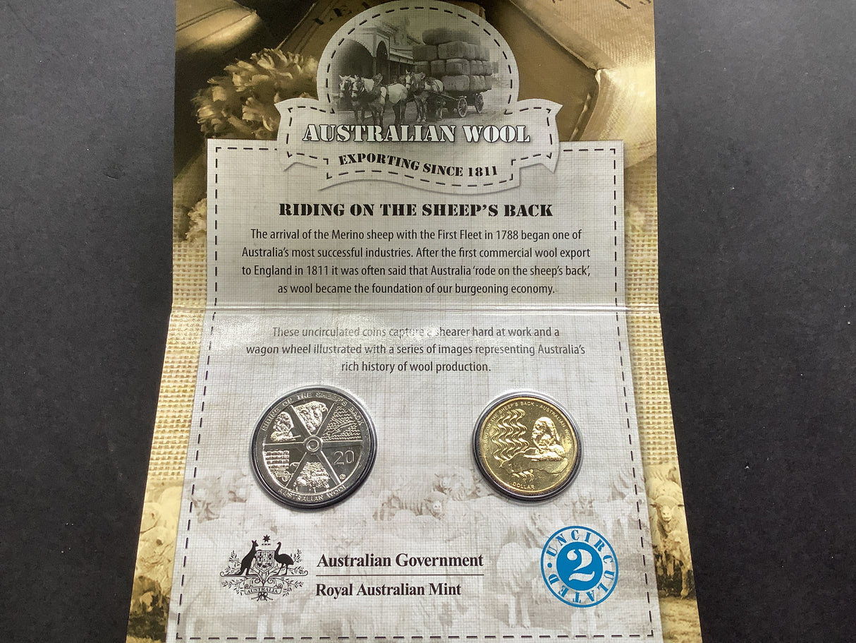 2011 Two Coin Uncirculated Set. Australian Wool.