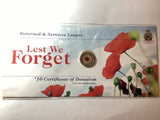 2012 $2 Red Poppy In RSL Card